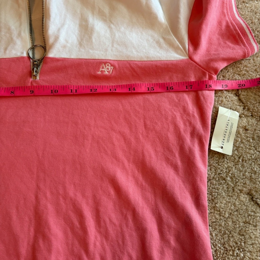 Aeropostale NWT Pink White Colorblock Polo Golf, Tennis Dress Preppy Medium - Picture 7 of 9